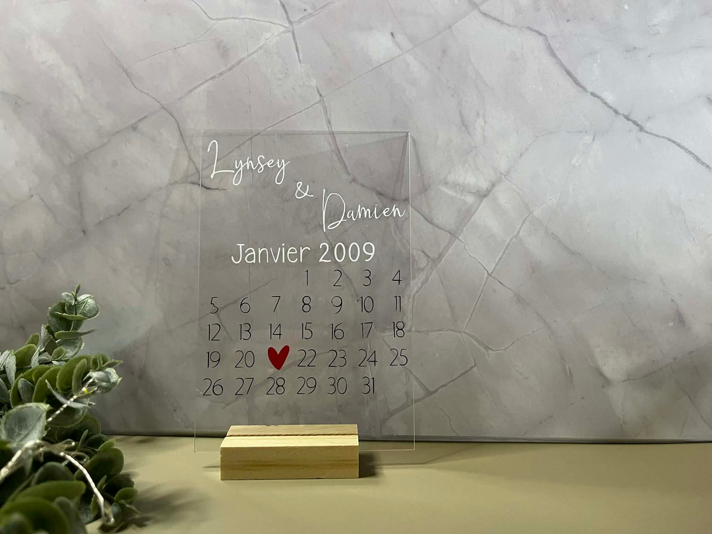 Cadre personnalisé – Date de rencontre & prénoms | Cadeau couple | LC Atelier Créatif