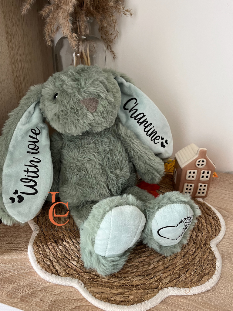 Lapin de naissance personnalisé – Prénom, date, heure, poids & taille | Cadeau bébé unique