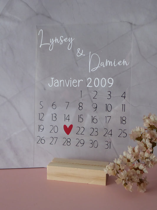 Cadre personnalisé – Date de rencontre & prénoms | Cadeau couple | LC Atelier Créatif